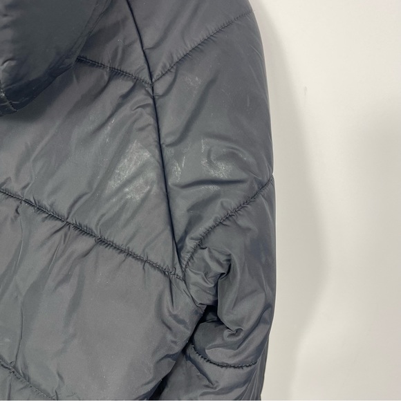 Diesel Woman’s Puffer Jacket Black High Low Hooded Insulated Winter Coat M - Picture 15 of 16